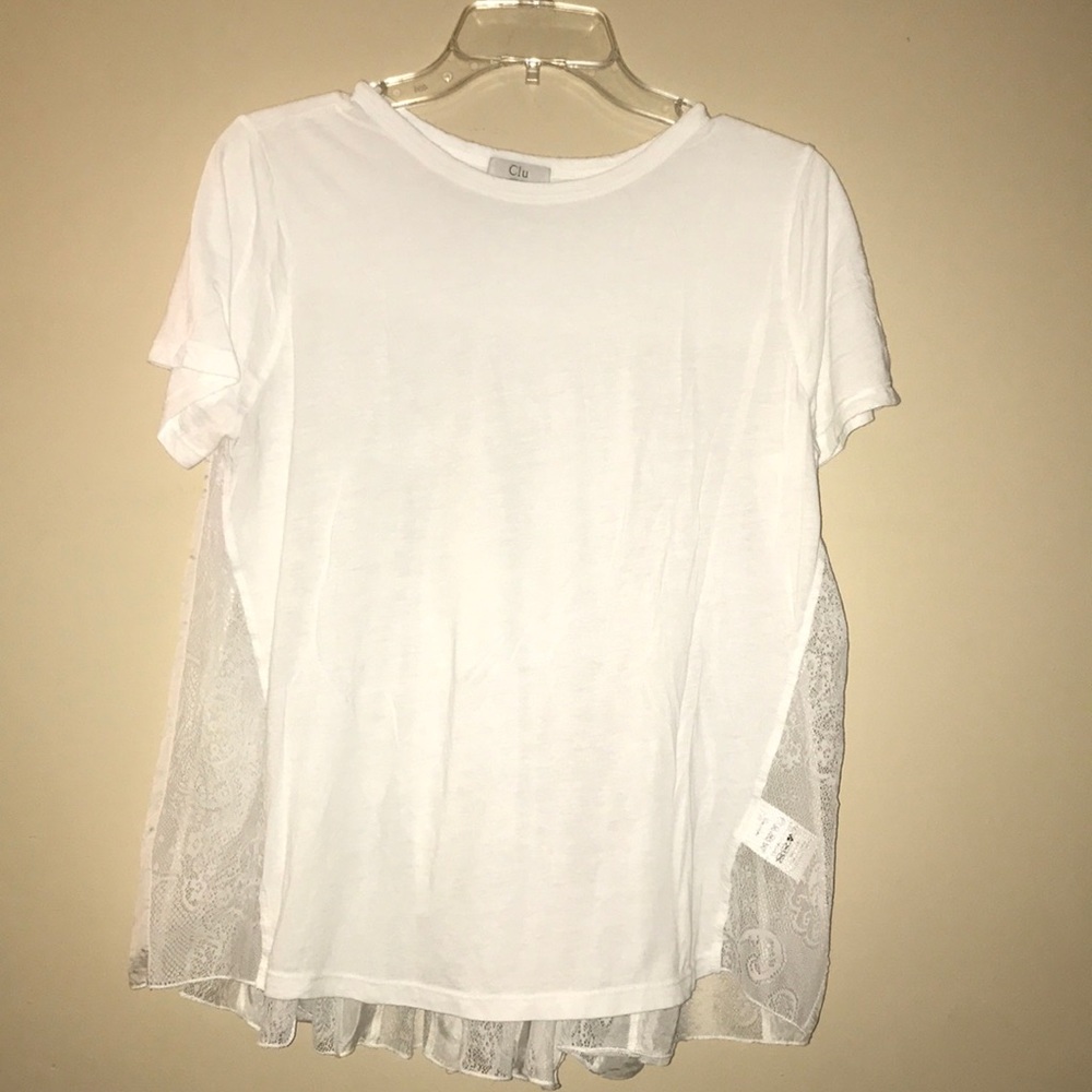 Clu White Shirt with Pleated Lace Back